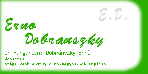 erno dobranszky business card